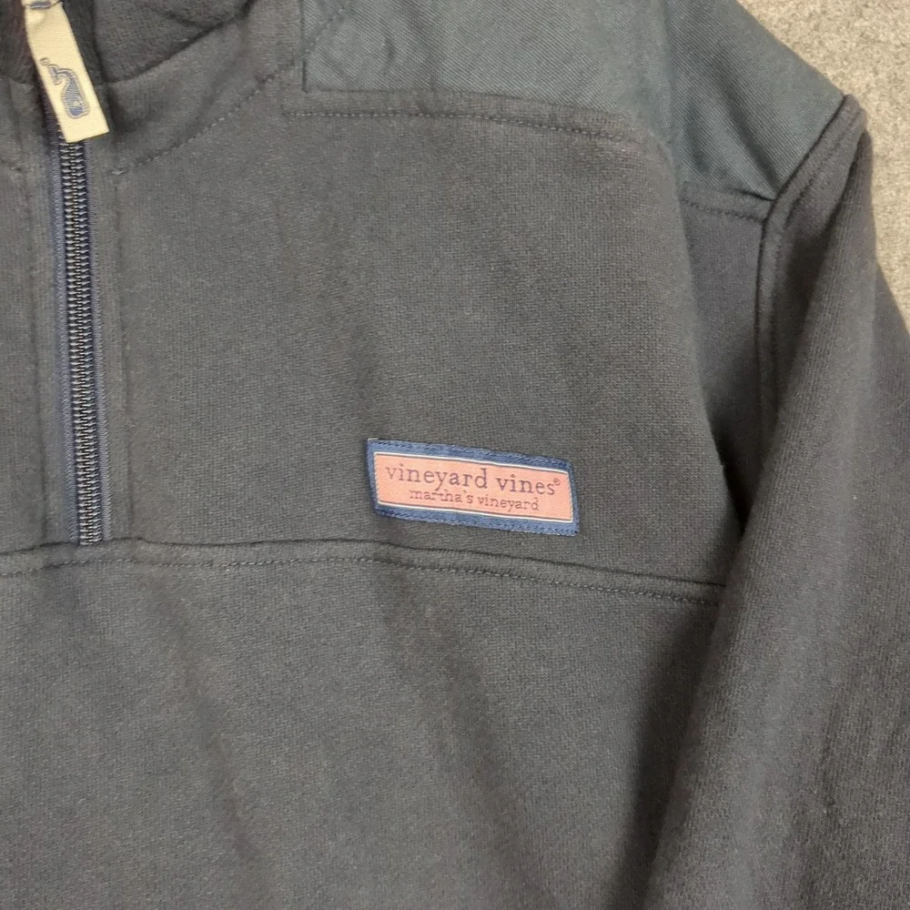 Vineyard Vines Quarter Zip‎ Pullover Sweatshirt Mens Large Navy Cotton - Picture 4 of 12